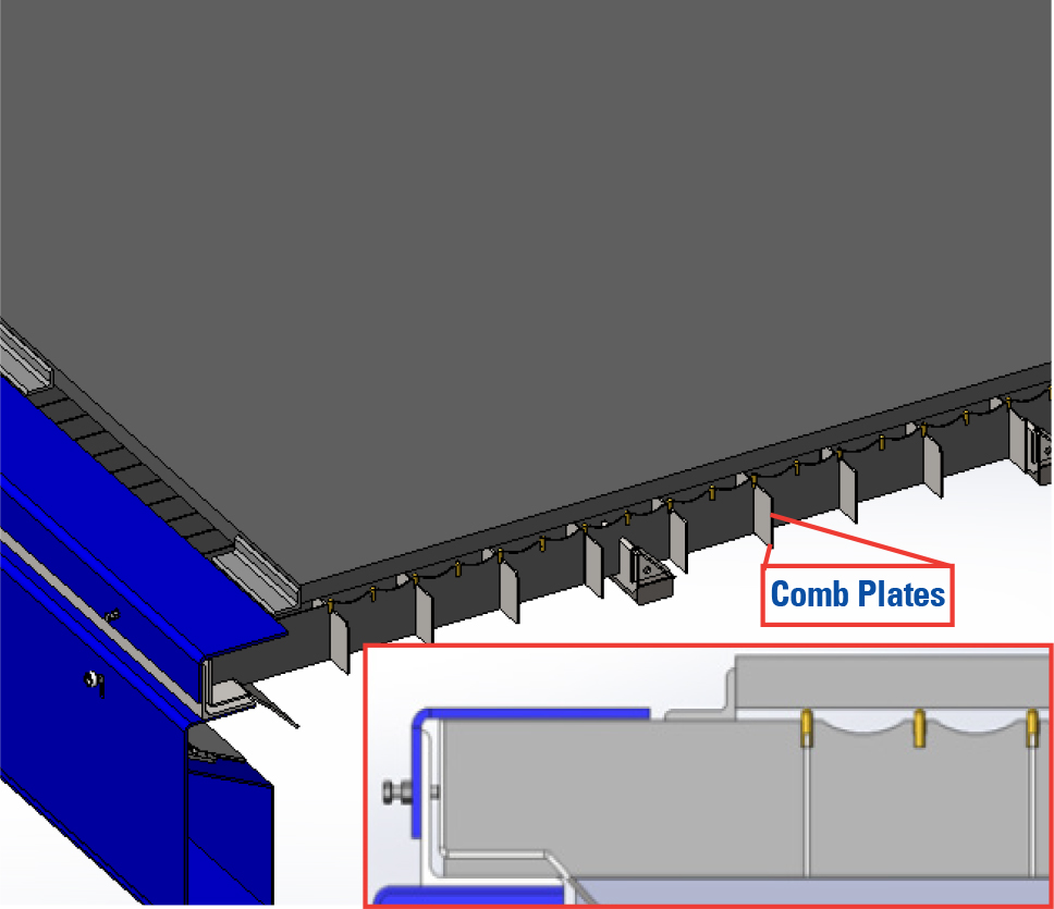 Serrated Slat Frame with Brass Pins closeup